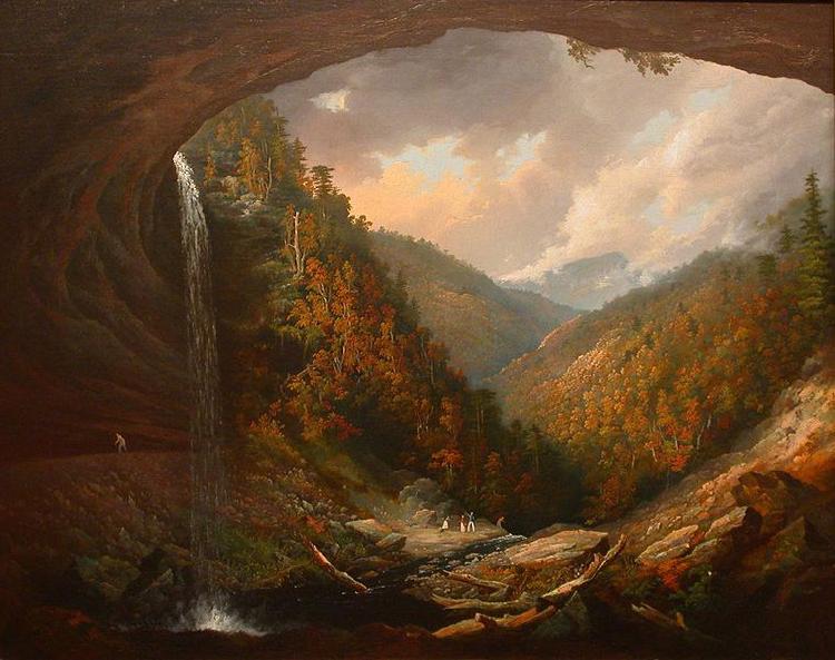unknow artist Cauterskill Falls on the Catskill Mountains, Taken from under the Cavern, oil on canvas painting by William Guy Wall, 1826-27 oil painting image